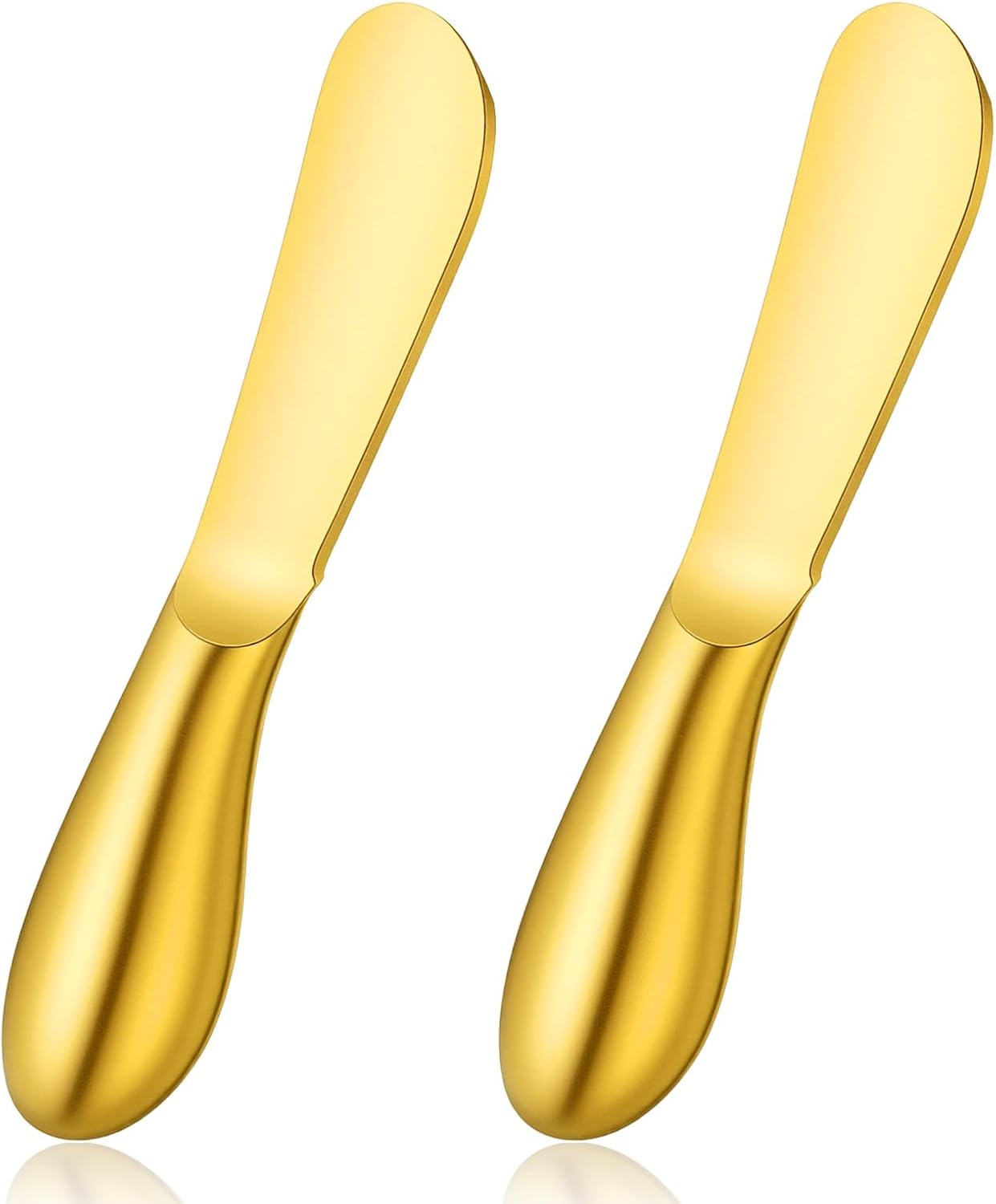 Butter Spreader Knives 2 Packs Gold Butter Knives Stainless Steel Cheese and Butters Knive Set Blunt Edge Spreader for Cheese Cream Jam Spreading