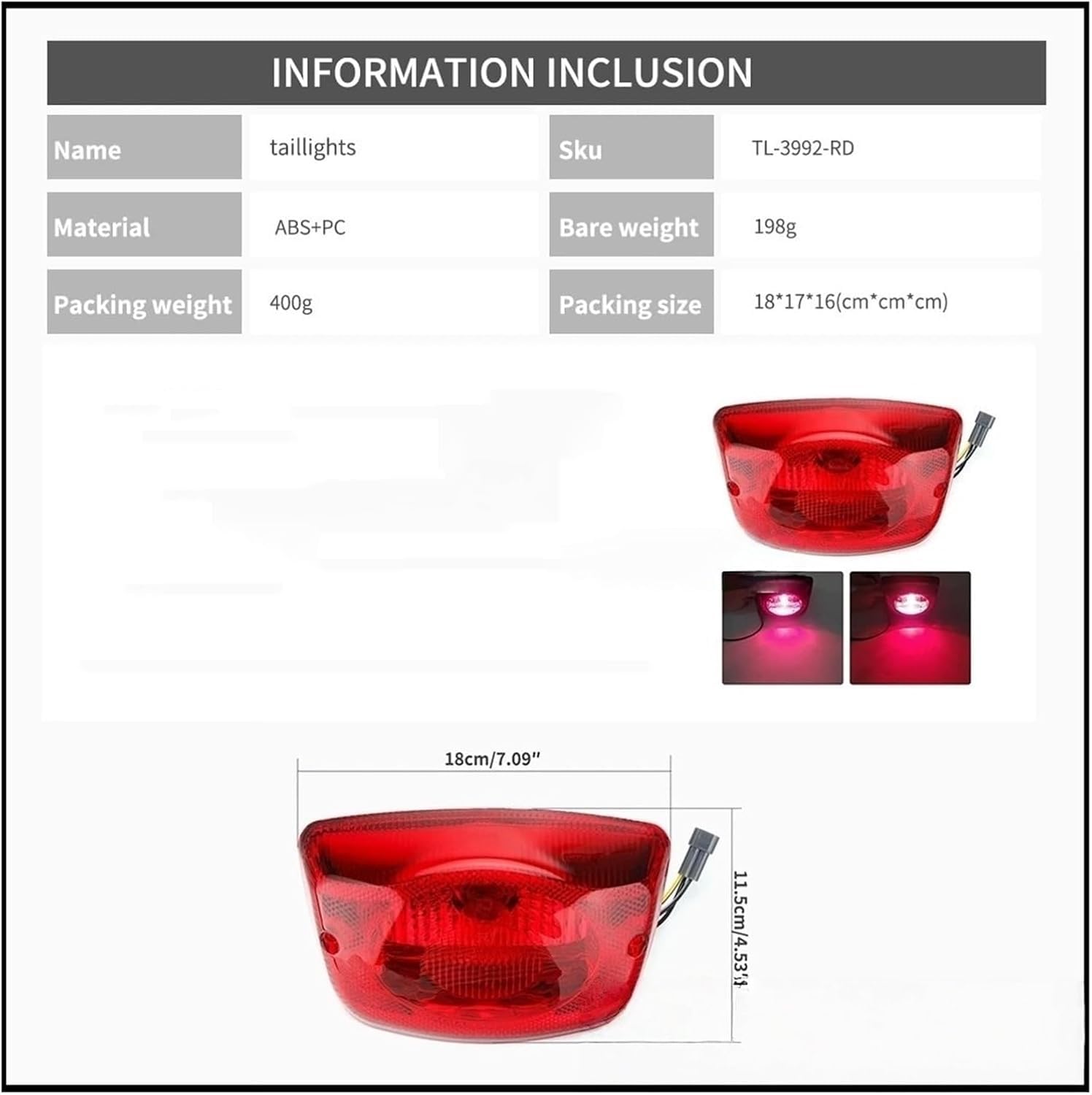 Luz de Freno Trasera Moto Para 50 LX 4T 4V TOURING (C38700) 2009-2012 Luces traseras de motocicleta Luz trasera roja Luz trasera Para Para Scooter Luz de freno trasera Luces traseras