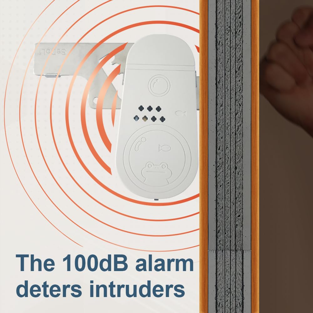 CGPLUS SEDOLI - Tope de puerta de seguridad con alarma de 100 dB para una estancia segura, hogar, viajes