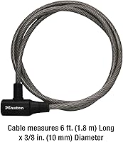 Vista 5 de Master Lock Cable Lock, Keyed Bike Lock, 6 ft. Long, 8154DPF