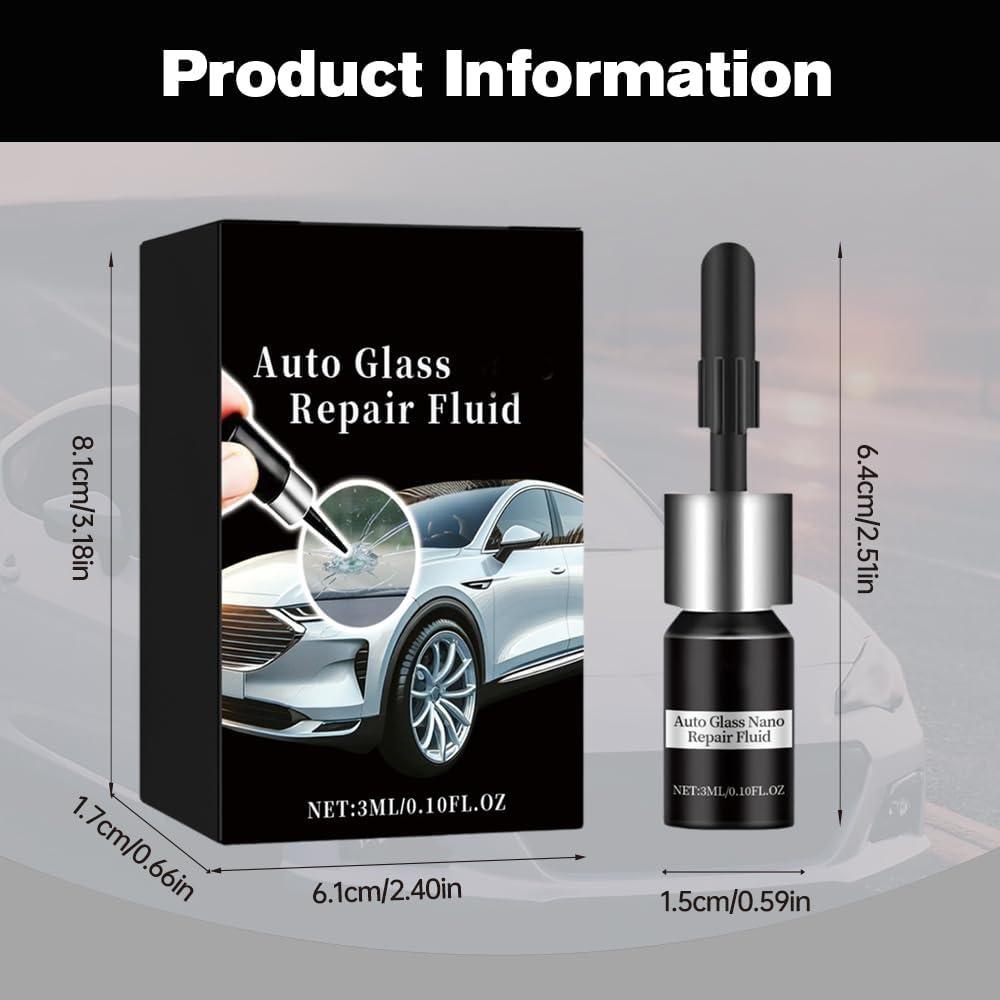 Windshield Crack Repair Kit, 2025 Upgraded Glass Crack Repair Liquid for Windscreen, Cracked Windshield Repair Kit for Car Glass Fixing, Universal Cracks Gone Glass (1pc)
