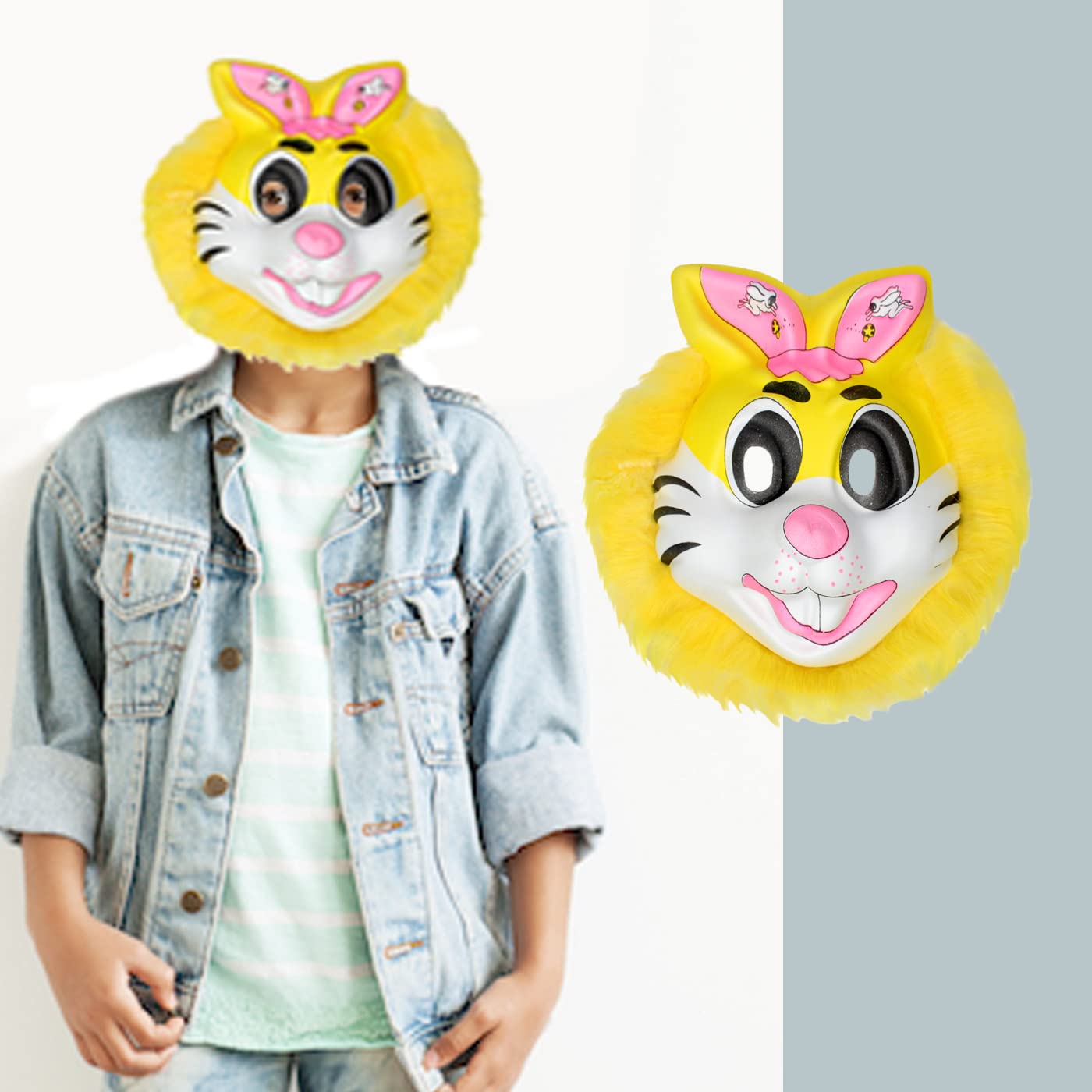 FULLY Cartoon Character Kids Face Mask for Theme Role Play (Set of 2)