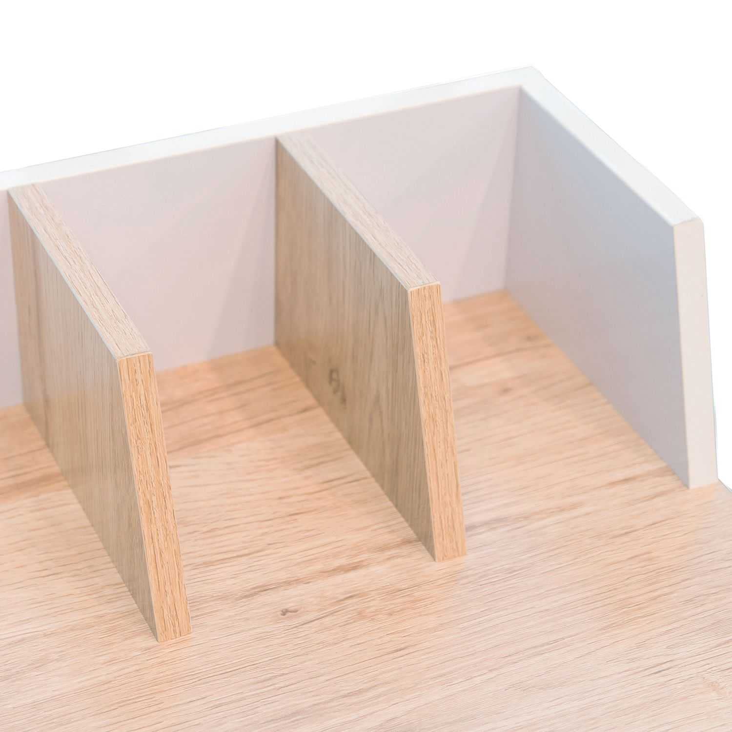 HOME DECO FACTORY Bureau Brice Moderne Télétravail Design Épuré Blanc | Acier et bois, bureau Brice, table de travail moderne, télétravail, design épuré, robuste, 84x90x50 cm, blanc