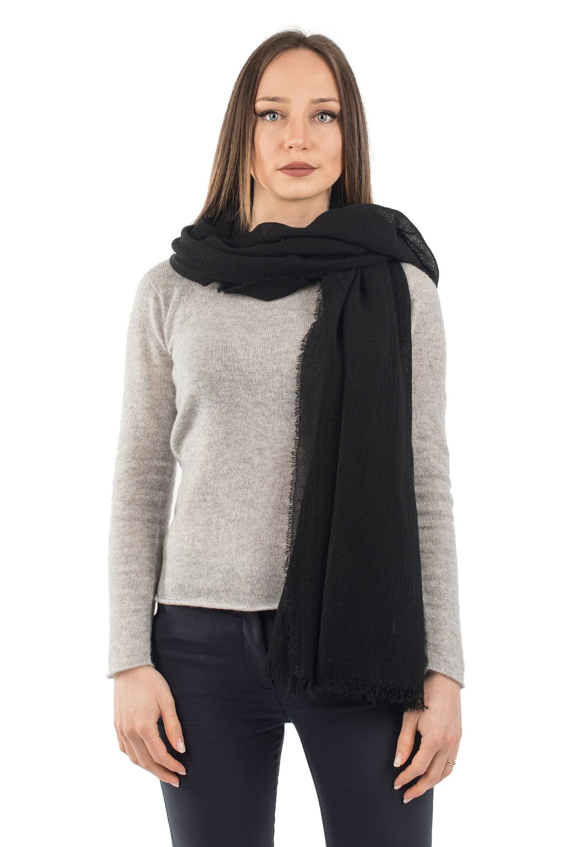 DALLE PIANE CASHMERE Pashmina Donna 100% Cashmere | Pashmina leggera per primavera e viaggio, 70x200cm, scialle versatile tutto l'anno, un raffinato regalo Made in Italy