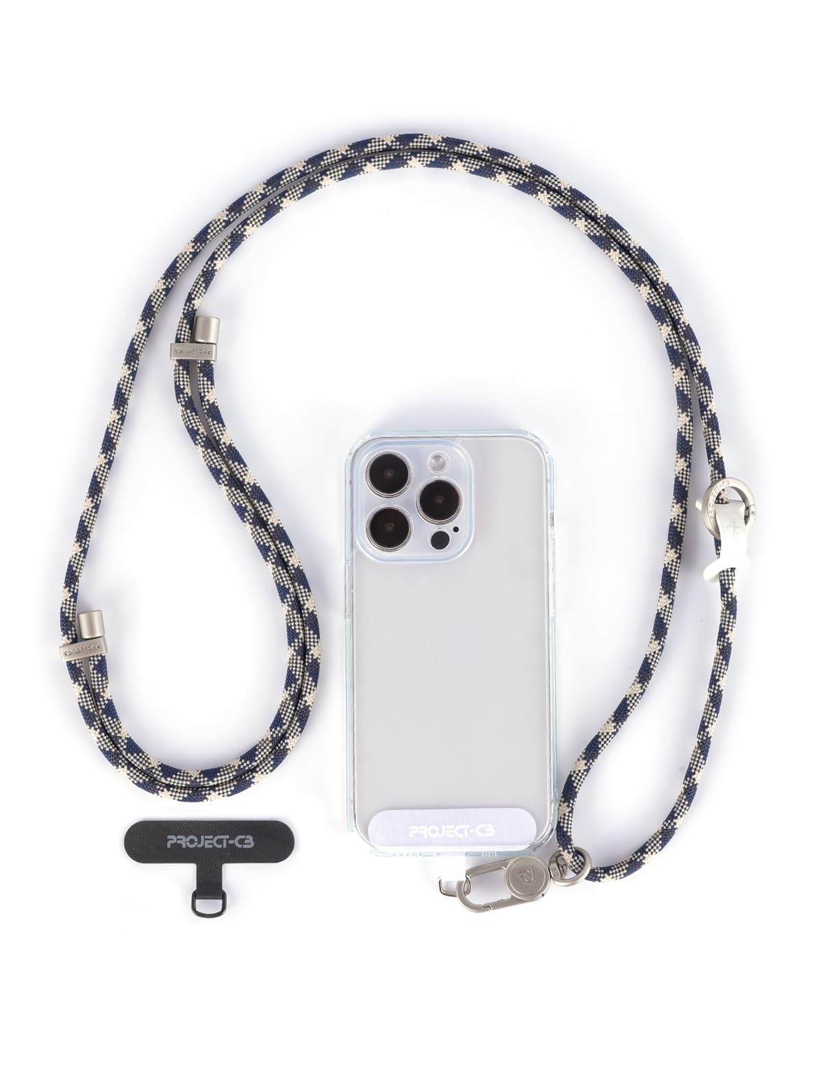 project-cb Cell Phone Lanyard 1,Tether Tab 2,Adjustable Crossbody Strap,Lanyards for Around the Neck,Rope Strap (Titanblue-S)