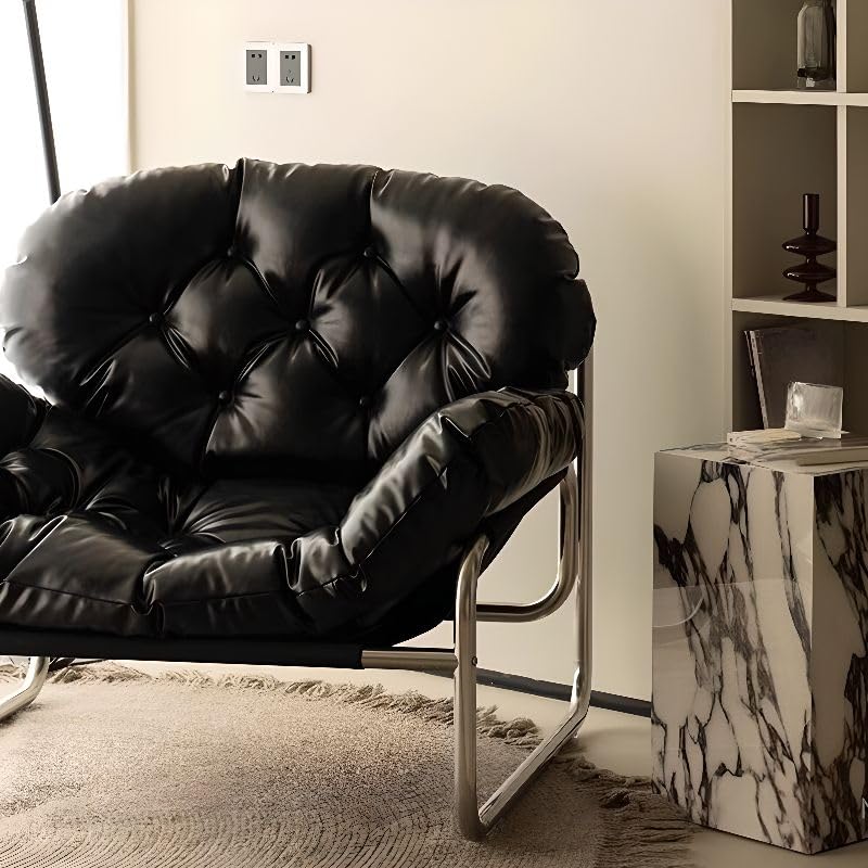 Sillón moderno con estructura metálica color negro miniatura 3
