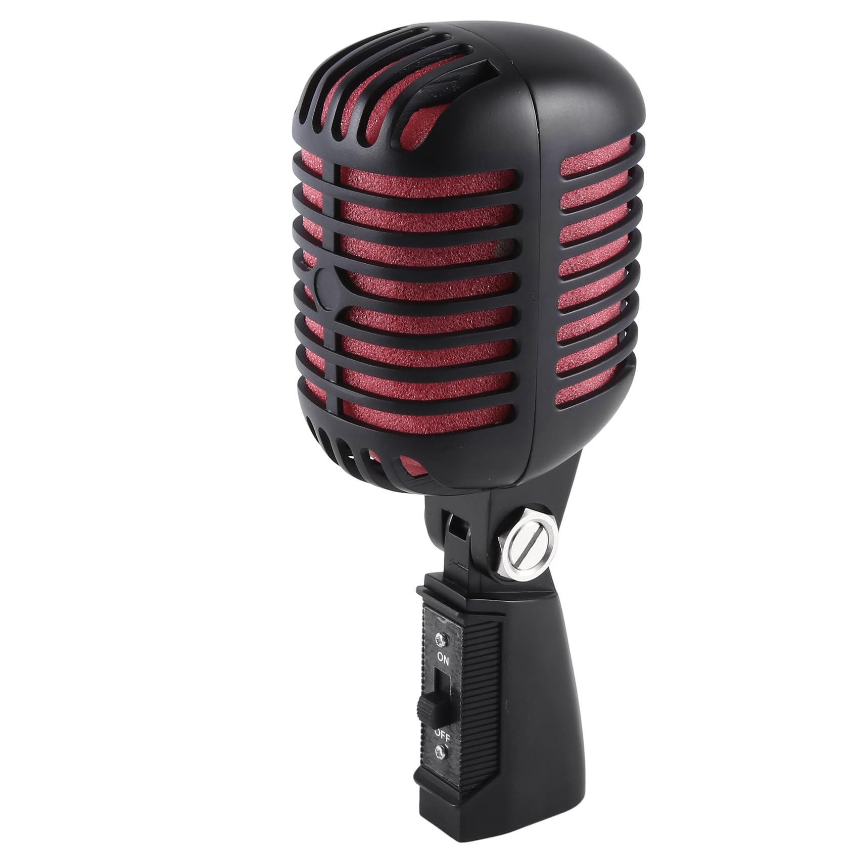 Srutueo 1 Piece Professional Classic Retro Dynamic Vocal Microphone Black & Red Swing Mic for Live Performance Karaoke, 500396456