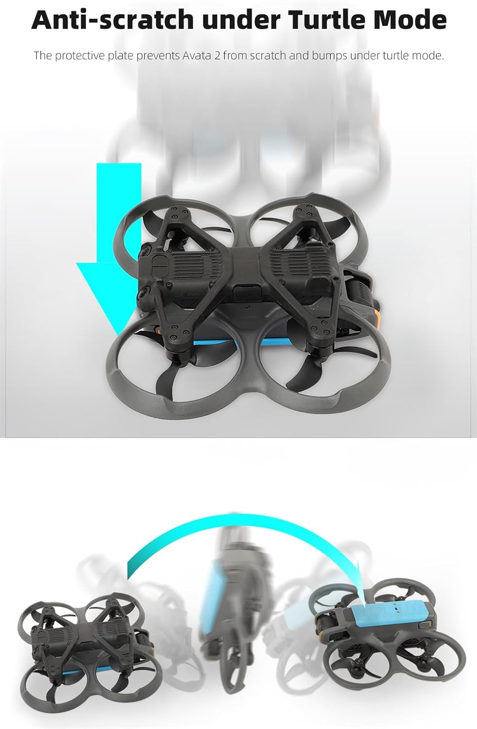 AVATA 2 Top Prevent Scratch and Tear Protective Cover Propellers Guard For DJI AVATA 2, Anti Collision Protective Bumper. (Black)