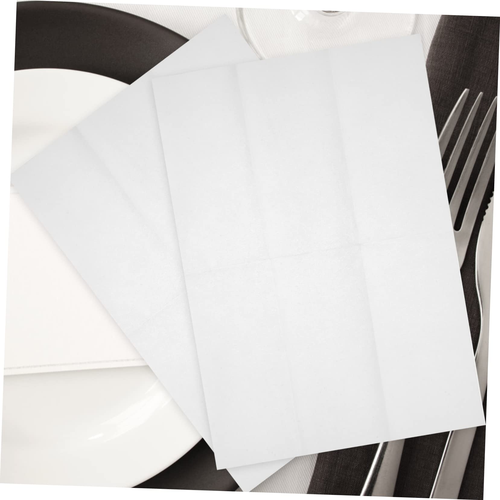 CALLARON 100 Servilletas de Pulpa de Madera Color Blanco para Bodas y Fiestas, Toallas de Mano Desechables Diseño Clásico