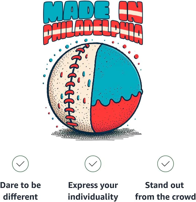 Made in Philadelphia Toddler Baseball T-Shirt - Patriotic Design 3/4 Sleeve T-Shirt - Cool Kids' Baseball Tee