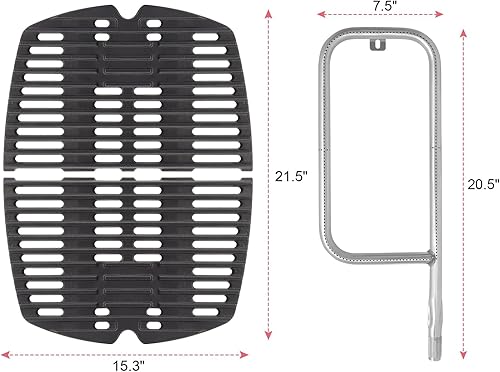 Miniatura 3 de 7645 7583 Parrilla y 41862 Parrilla Quemador Piezas para Weber Q2000 Q2200 Q200 Q220 394001 53060001 54060001 5406001 54060301 Rejillas de repuesto