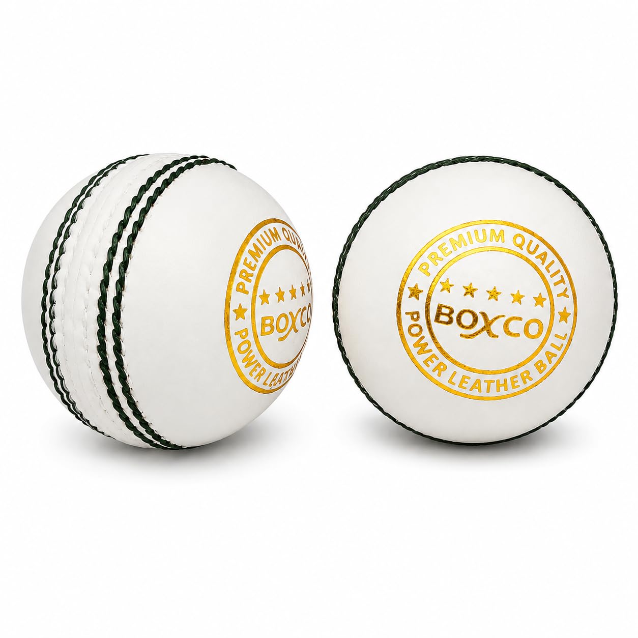 BOXCO Power Hand Stitched Four Piece Cricket Leather Ball Pack of 2 Premium White Balls Durable Alum Tanned Leather Ideal for T20 One Day & Test Matches Professional Match Quality-image-25