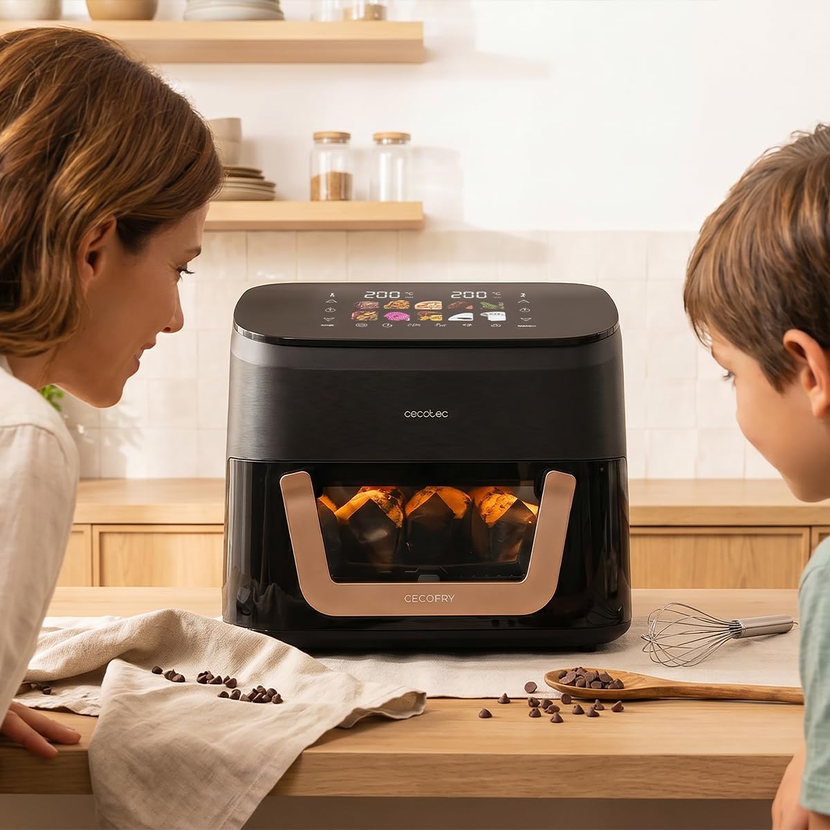Cecotec Friggitrice ad Aria senza Olio 11 L Cecofry&Grill Smokin' 11000 Hot. 2800 W, Temperatura Regolabile 40-200 °C, 10 Menu, Piastra Grill, 3 Resistenze, Affumicatore Integrato, Air Fryer