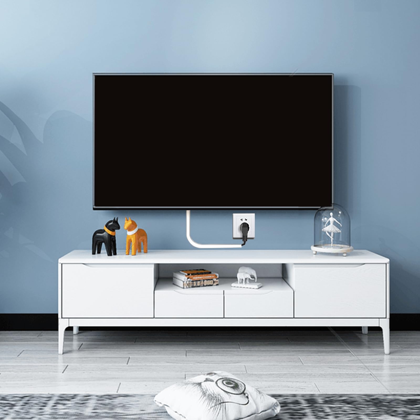 Mini-kabelgoot, zelfklevend, wit, flexibele PVC-vloerkabelbescherming, halfrond, kabelhider buiten, weerbestendig, voor draden aan de muur of vloer