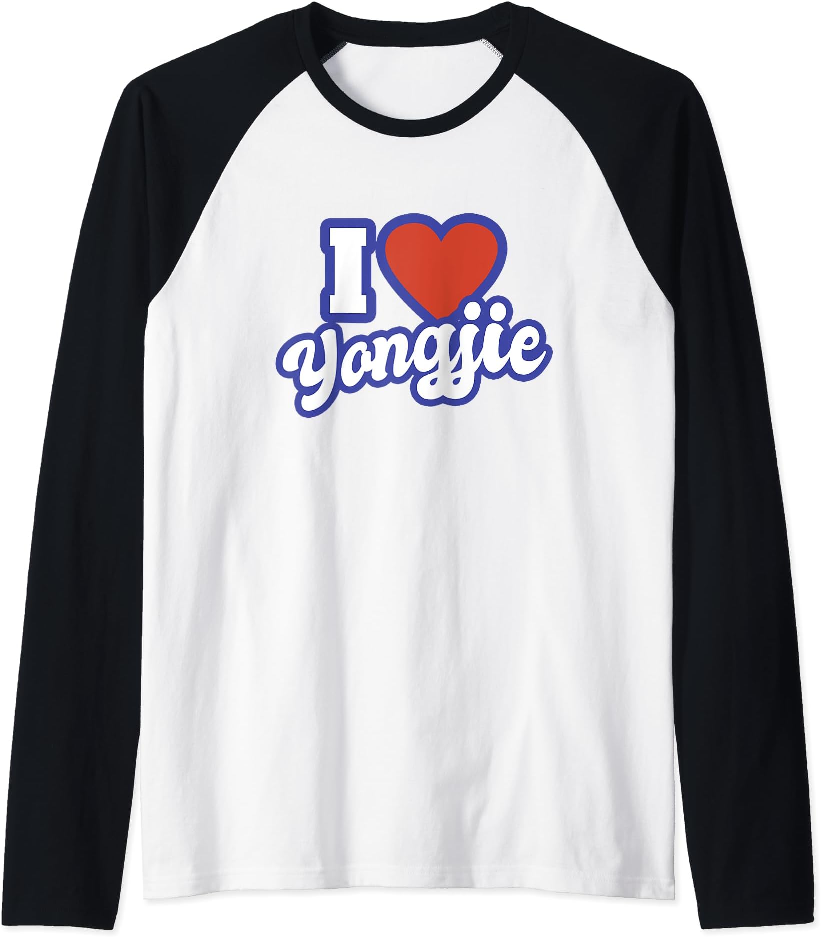 I Love Yongjie Raglan Baseball Tee