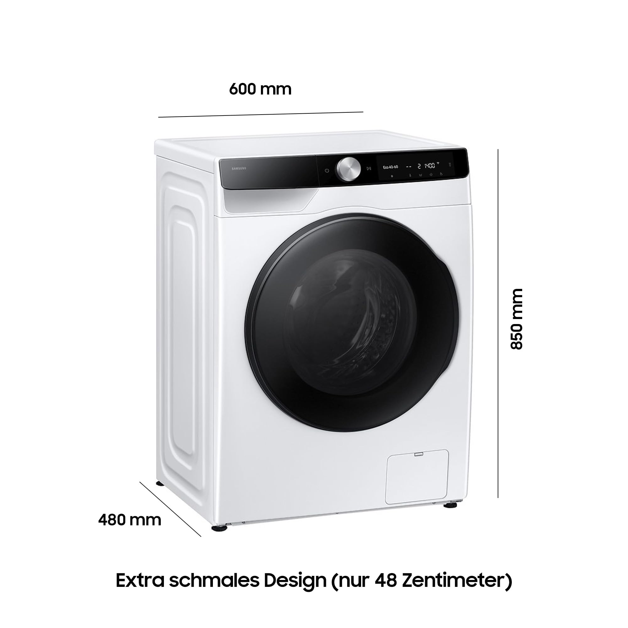 Samsung WD90DG6G94BKU2 Waschtrockner 9+5 kg EEK E/A 48 cm tief AI Wash Ecobubble SmartThings SuperSpeed Weiß