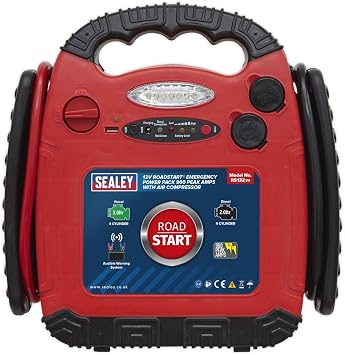 Sealey Rs132 Roadstart Emergency Power Pack & Air Compressor 12V 900 Peak Amps