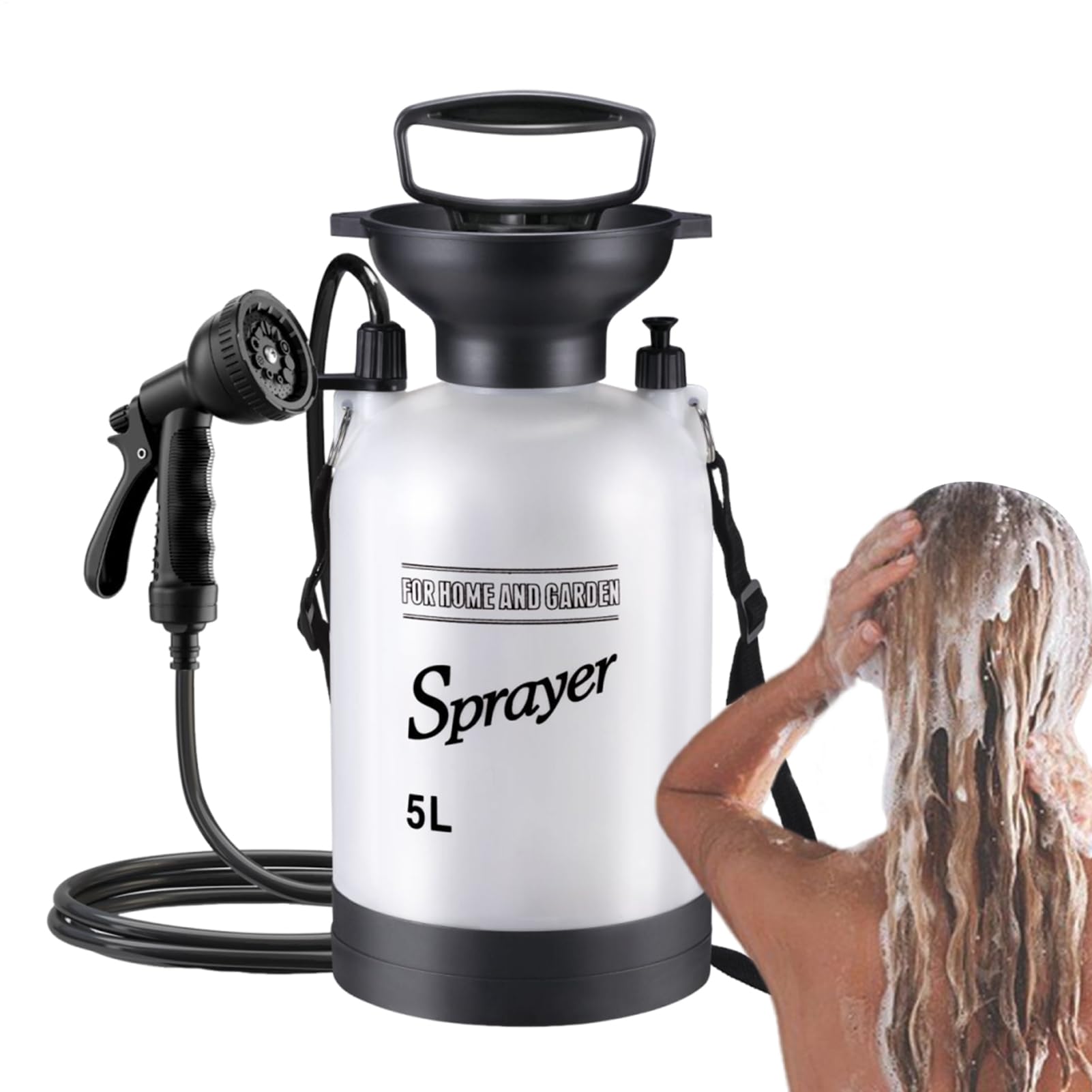 Pompe à eau douche de voyage portable avec jet réglable multi-usage - 8