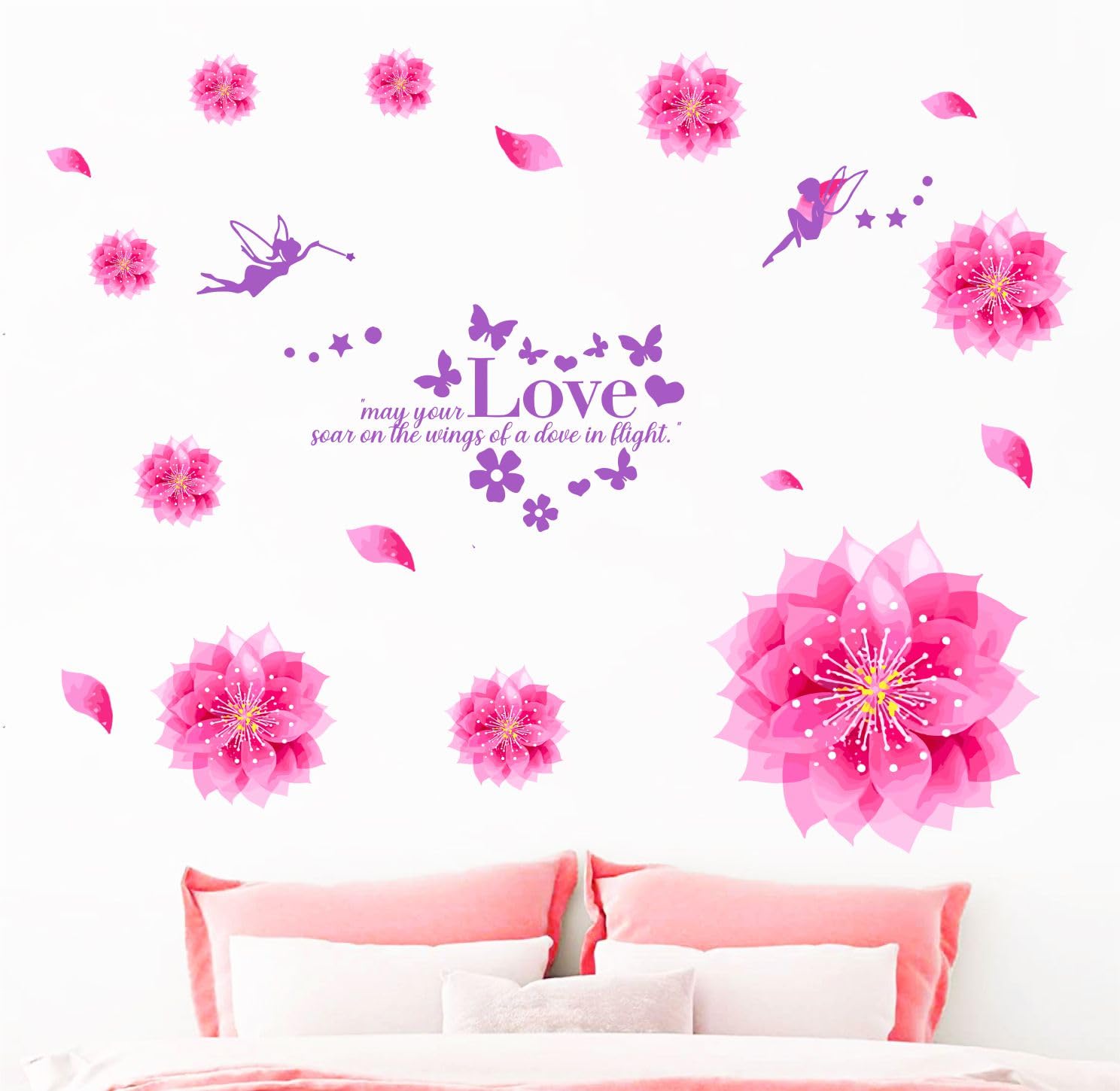 Decal O Decal Dreamy Pink Flowers Blowing Self Adhesive Sticker (B0D1Q785N5) Amazon Price History, Amazon Price Tracker