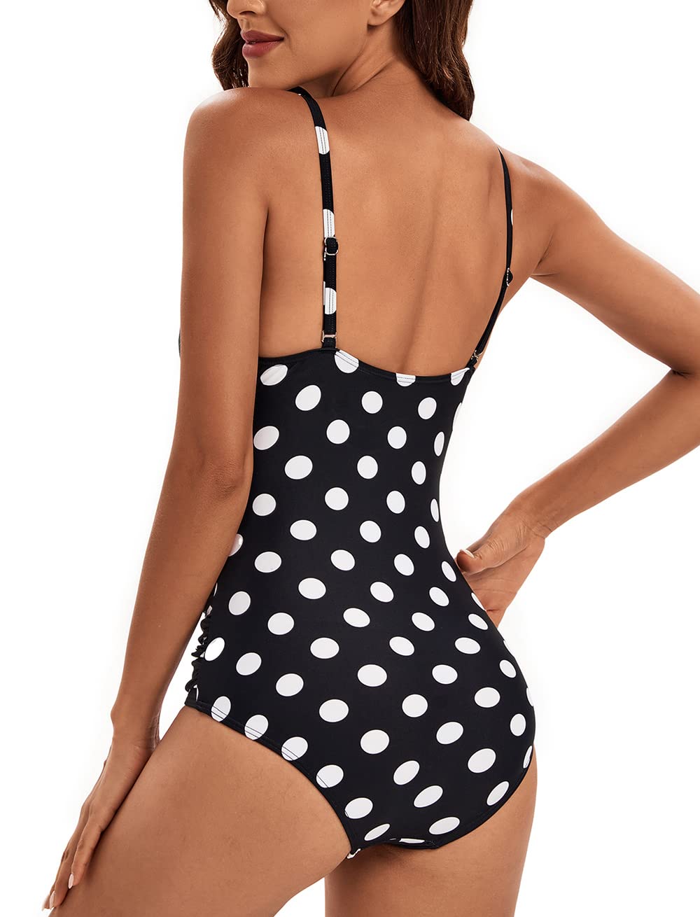 Viloree Traje de Baño de Una Pieza Bañador Mujer Sexy con Cuello en V Elegante Control de Barriga Trajes de Baños para Mujer