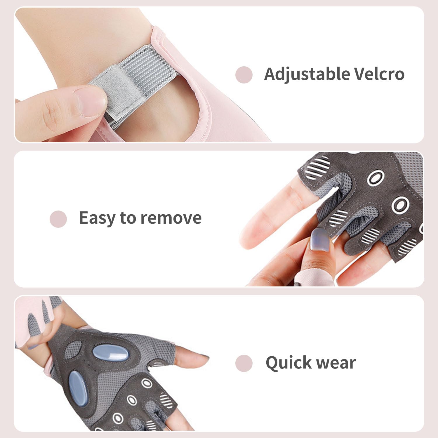 Guanti da allenamento da donna Guanti da palestra Guanti senza dita per sollevamento pesi Guanti da fitness leggeri traspiranti Guanti sportivi per ciclismo Esercizio Allenamento Arrampicata
