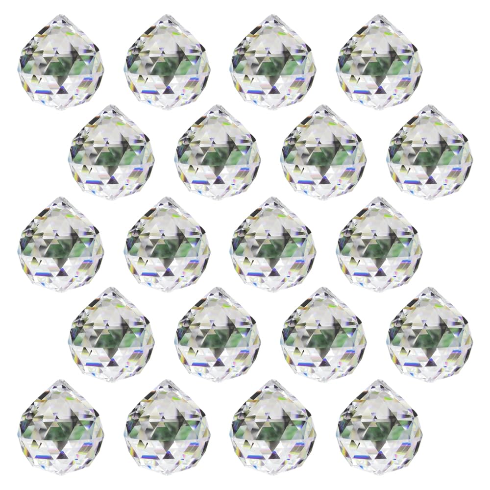 GOIYZTTR 12 Pcs Crystal Suncatcher Ball Prism 20mm Clear Crystal Ball Prism Hanging Crystals Prisms Feng Shui Hanging SunShine Catcher for Window and Home Decor