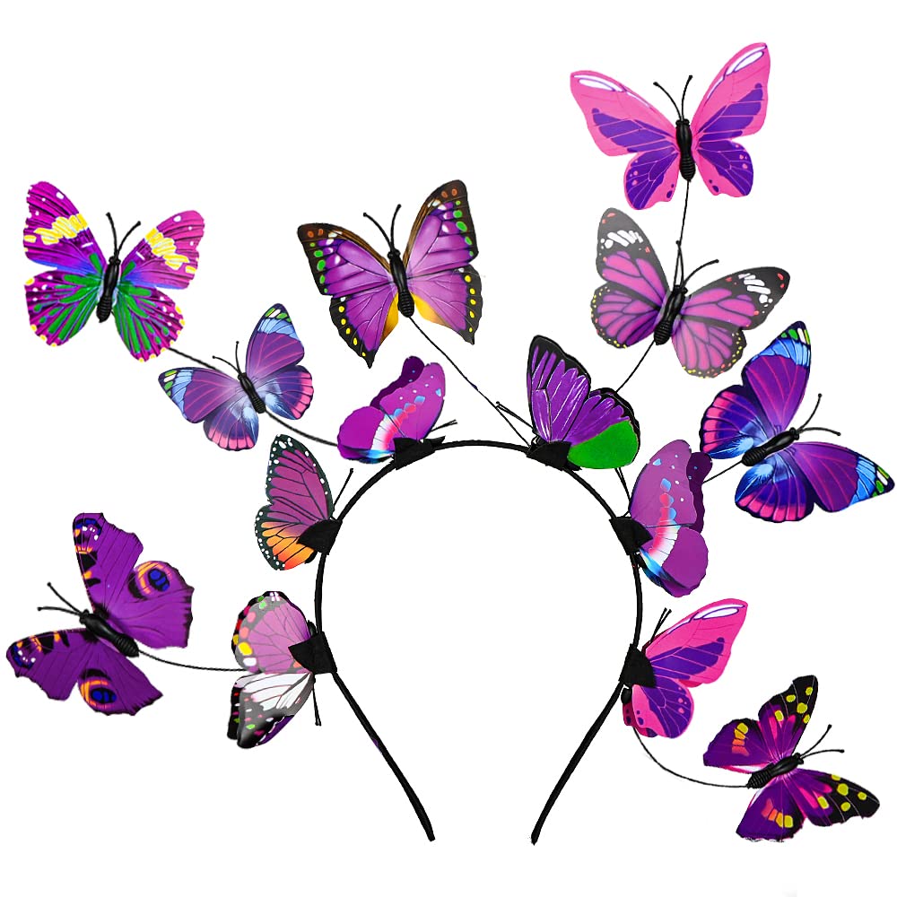 ZivyesButterfly Fascinator Hats Women Monarch Tea Party Headband Alice in Wonderland Hat Derby Halloween Costume
