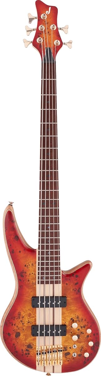 Jackson Pro Series 5-String Spectra Bass SBP V, Cherry Burst, Caramelized Jatoba Fingerboard | Caramelized Jatoba Fingerboard
