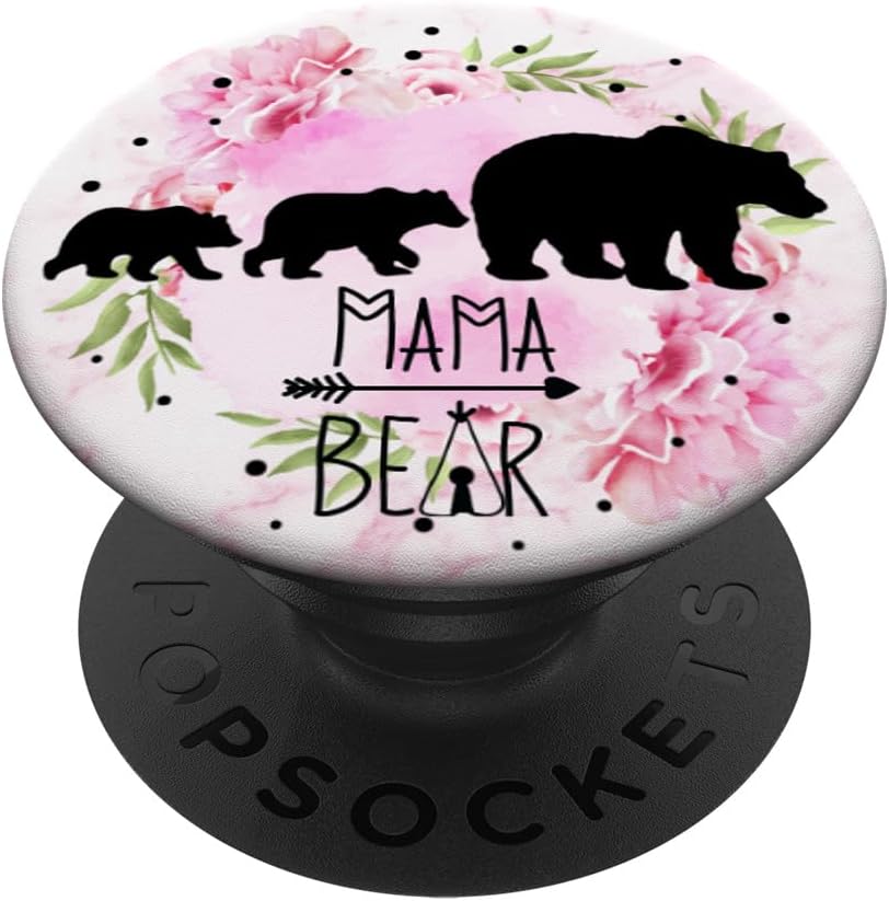 Gift Mama Bear & 2 Cubs Design Flower Gift for Mom PopSockets PopWallet for MagSafe