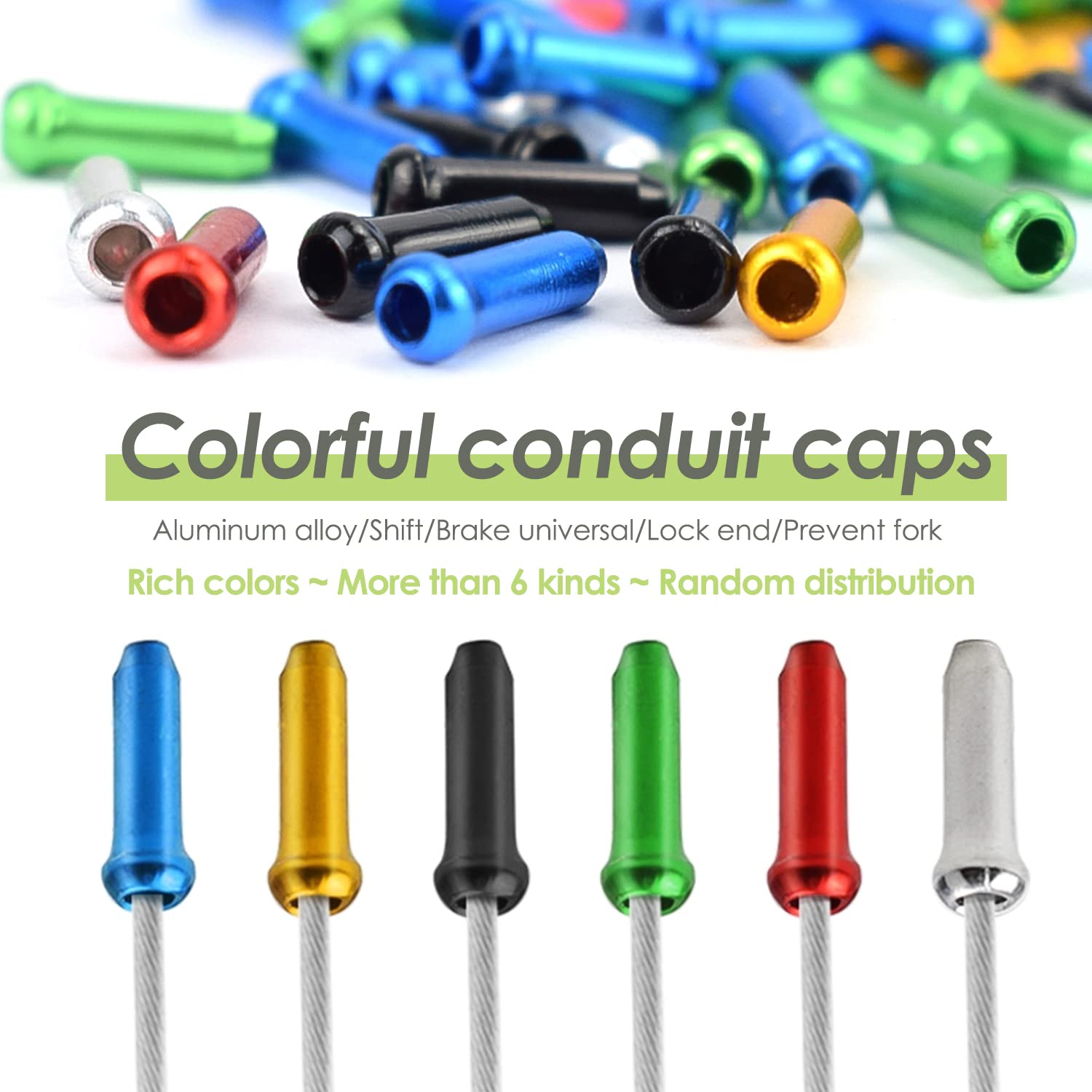 100 Pezzi Di Cappucci Per Cavi Freno E Cambio Bici! Terminali In Plastica Nera 4mm E 5mm Per Mountain Bike E Bici Da Strada - 3
