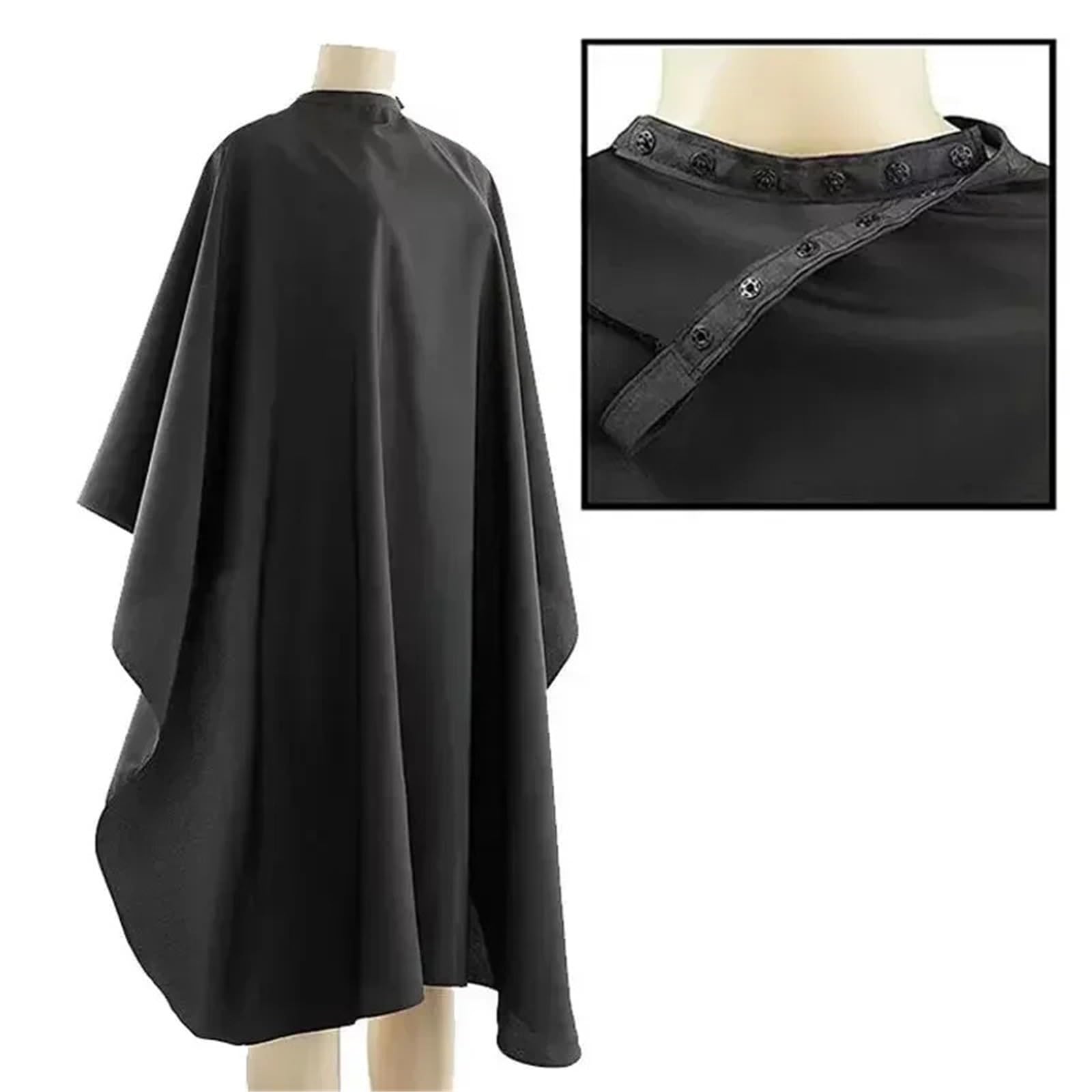 Capa Peluqueria Capa de Corte de Pelo, Bata de peluquería, Delantal de peluquería Impermeable Negro, Capas de Corte de Pelo, Herramientas