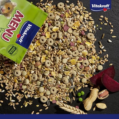 Vitakraft Menu Vital, Hamsterfutter, mit Gemüse, mit Nüssen, mit lebenswichtigen Vitaminen und Mineralien, ohne Zusatz von Zucker (1x 1kg)