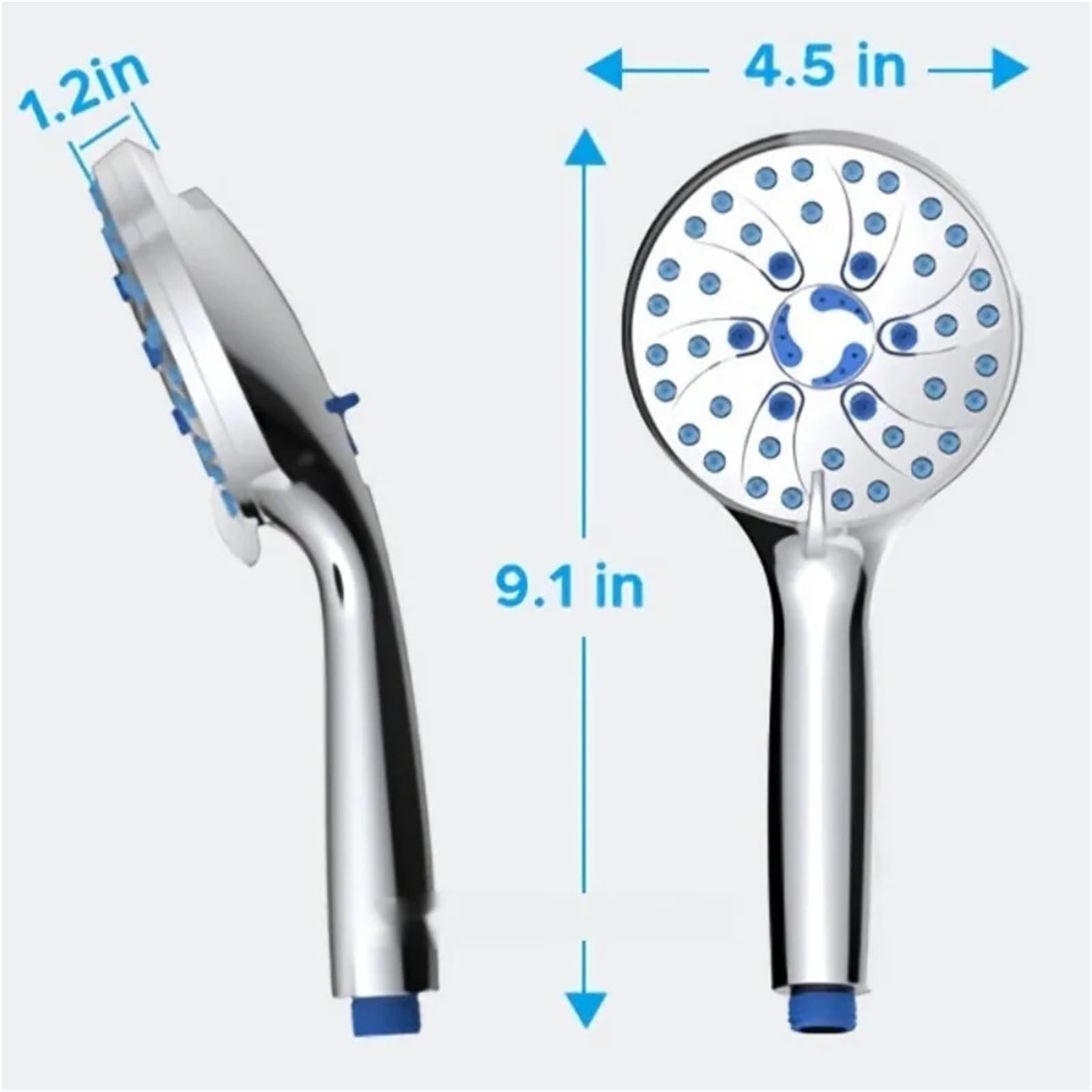 Cabezal De Ducha Cabezal de ducha mano con pistola rociadora 2 engranajes, Spa masaje 5, grifo lluvia alta presión Para BañO En Casa(Black)
