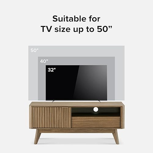 Miniatura 20 de mopio Brooklyn Mid-Century - Soporte de TV moderno para televisores de hasta 50 / 59 pulgadas, panel de forma de onda de 50 a 59 pulgadas, perfil