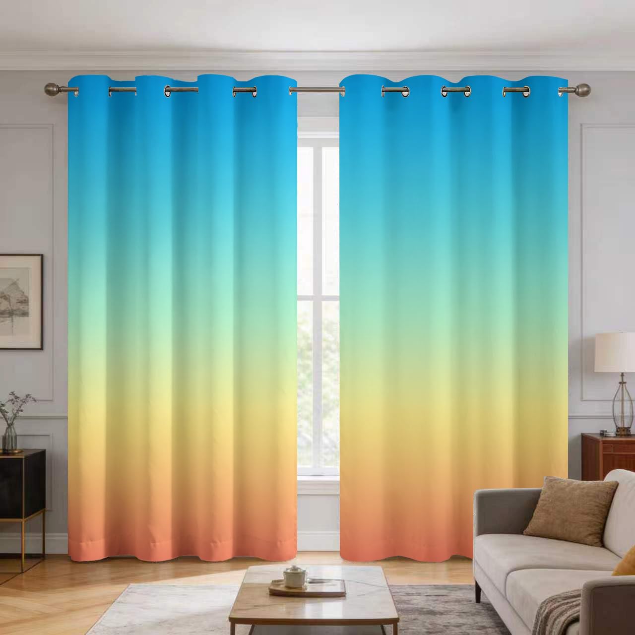 Gradient Curtains 52 X 72 Decor 2 Panels