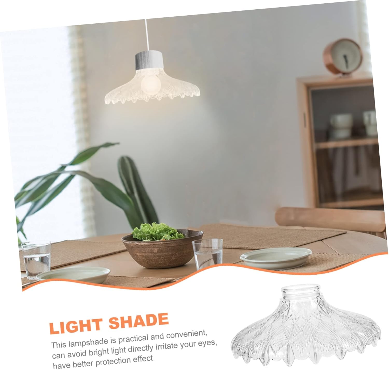 Amosfun Glass Lamp Shade Replacement for Floor Lamps Rustic Light Cover for Living Room Dining Room Office Clear Glass Design Eye Protection and Easy Installation