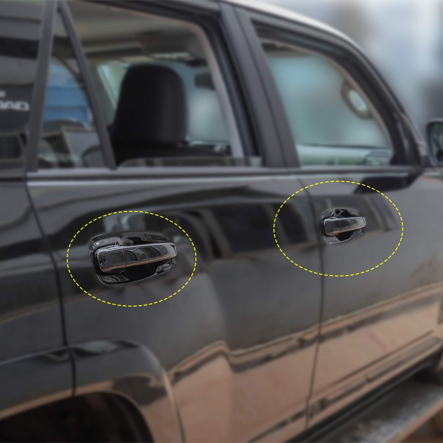 for 4runner Door Handle Cover Trim for Toyota 4runner Pro 4WD N280 SUV 2017-2020(NO Smart Key Holes Black)