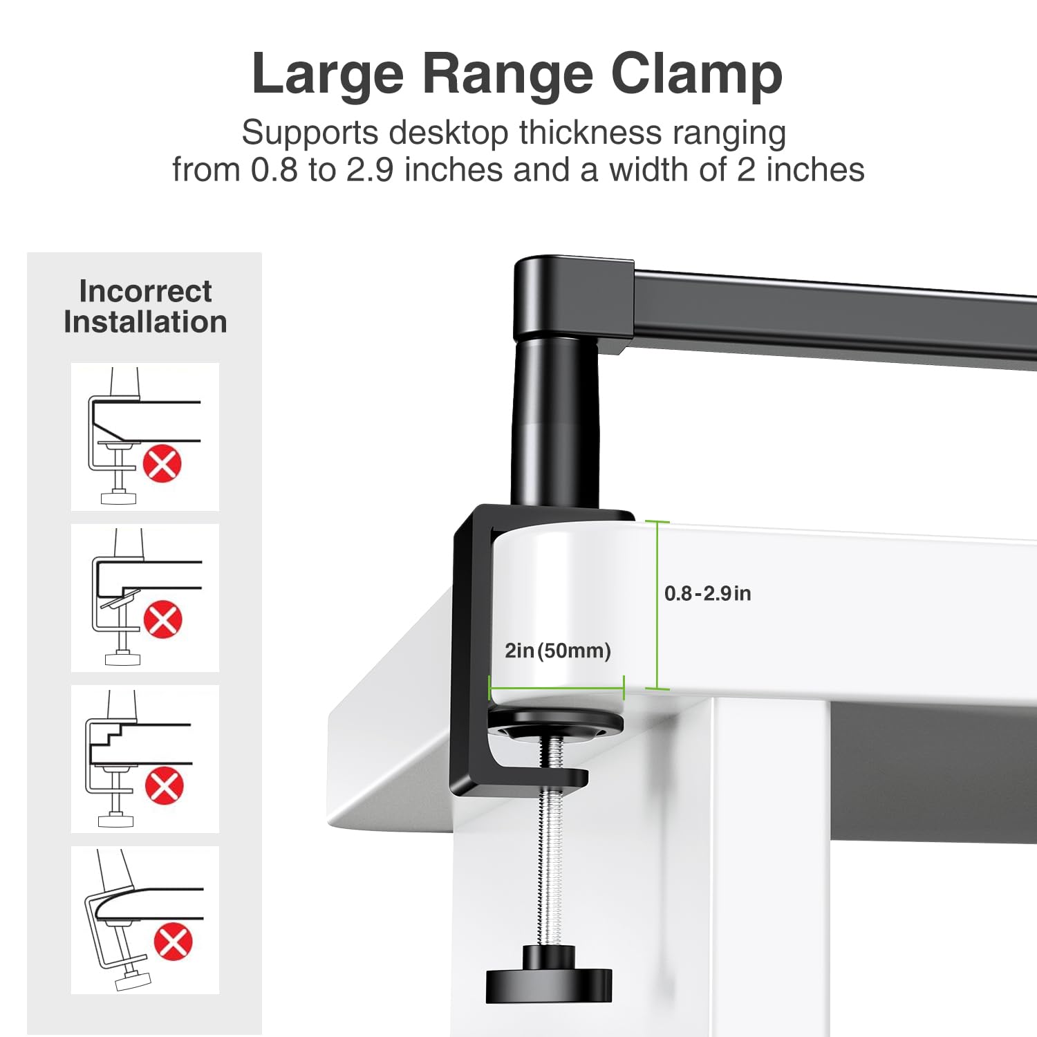 elitehood Supporto da scrivania per iPad, resistente, regolabile, per scrivania, letto, divano, braccio lungo per iPad con morsetto a C per iPad Pro 13/12,9, iPad Air Mini, tablet, monitor portatili e