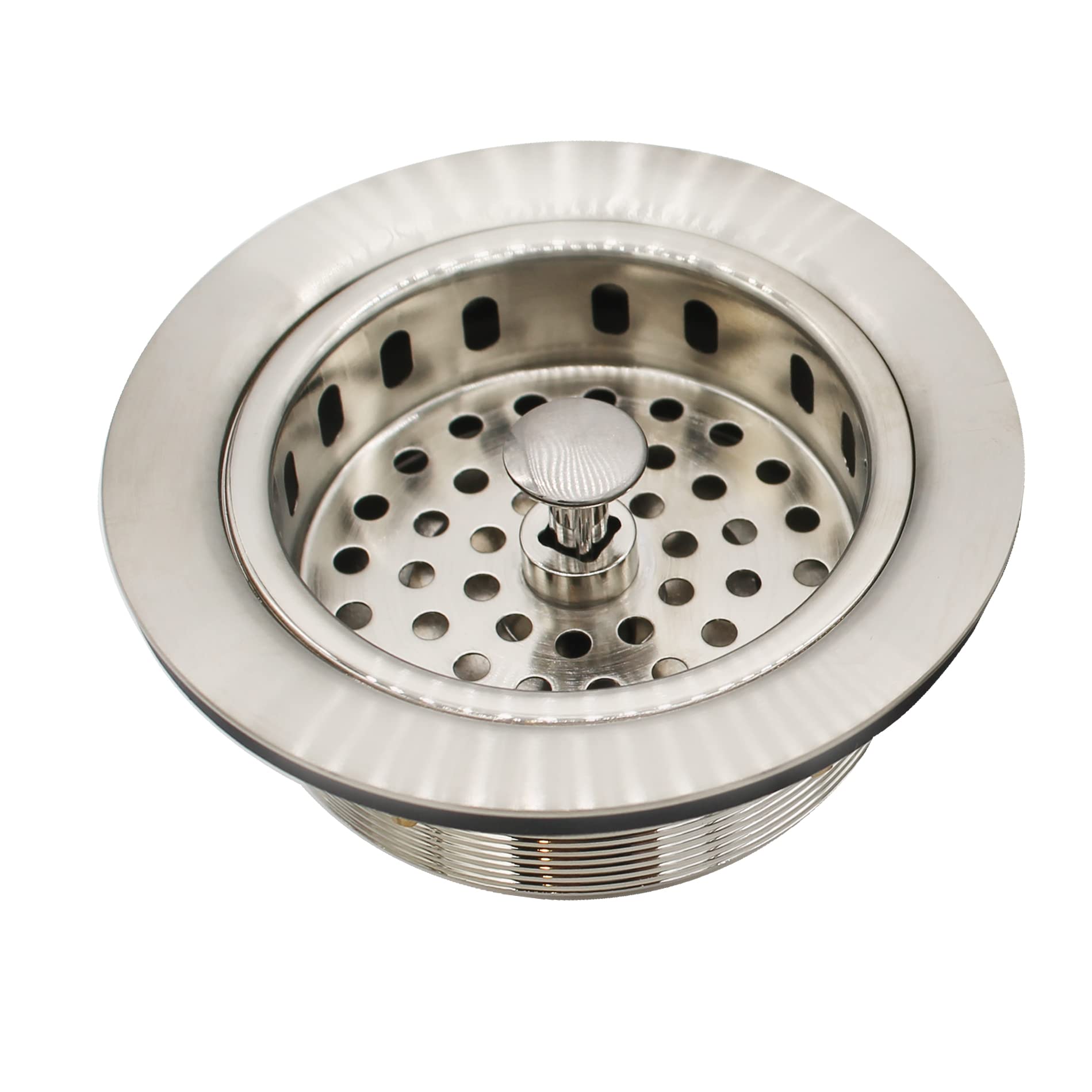 Westbrass CO2185-20 Combo Pack 3-1/2 "Post Style Large Kitchen Sink Basket Filtro e scarico rifiuti Flangia con Stopper, Acciaio Inox