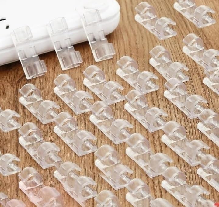 Biktarvy 20Pcs Self Adhesive Cable Management Clips, Cable Organizers Sticky Wire Clips Cord Holder for TV PC Laptop Ethernet Cable Desktop Home Office (,Transparent Cable Clip (B0D1YLVC15) Amazon Price History, Amazon Price Tracker