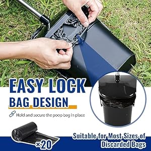   Pooper-Scooper-Large-Swivel-Bin-Rake-Spade-for-Small-Medium-Large-Dogs-Long-Handle-Poop-Scooper-Set-with-20-Pcs-Waste-Bags-Dog-Pooper-Scooper-to-Clean-Pet-Waste-on-Grass-Dirt-and-Gravel