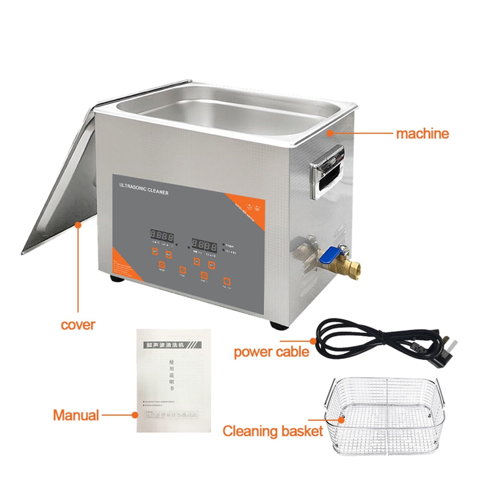 10L 240W Cyfrowa Myjka Ultradźwiękowa Podgrzewana Do Laboratorium Biofarmaceutyka Instrumenty Medyczne Płytka Drukowana Sprzęt Łożyska Druk Tekstylny(10L 240W)