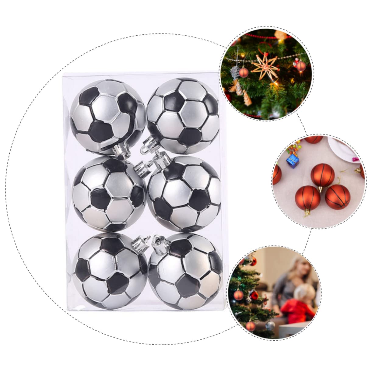 Alipis 3 Juegos De 12 Piezas De Bolas De Navidad Deportivas Adornos De Árbol Colgantes Adornos Navideños De Baloncesto Decoración Navideña Suministros Navideños Bolas Navideñas De