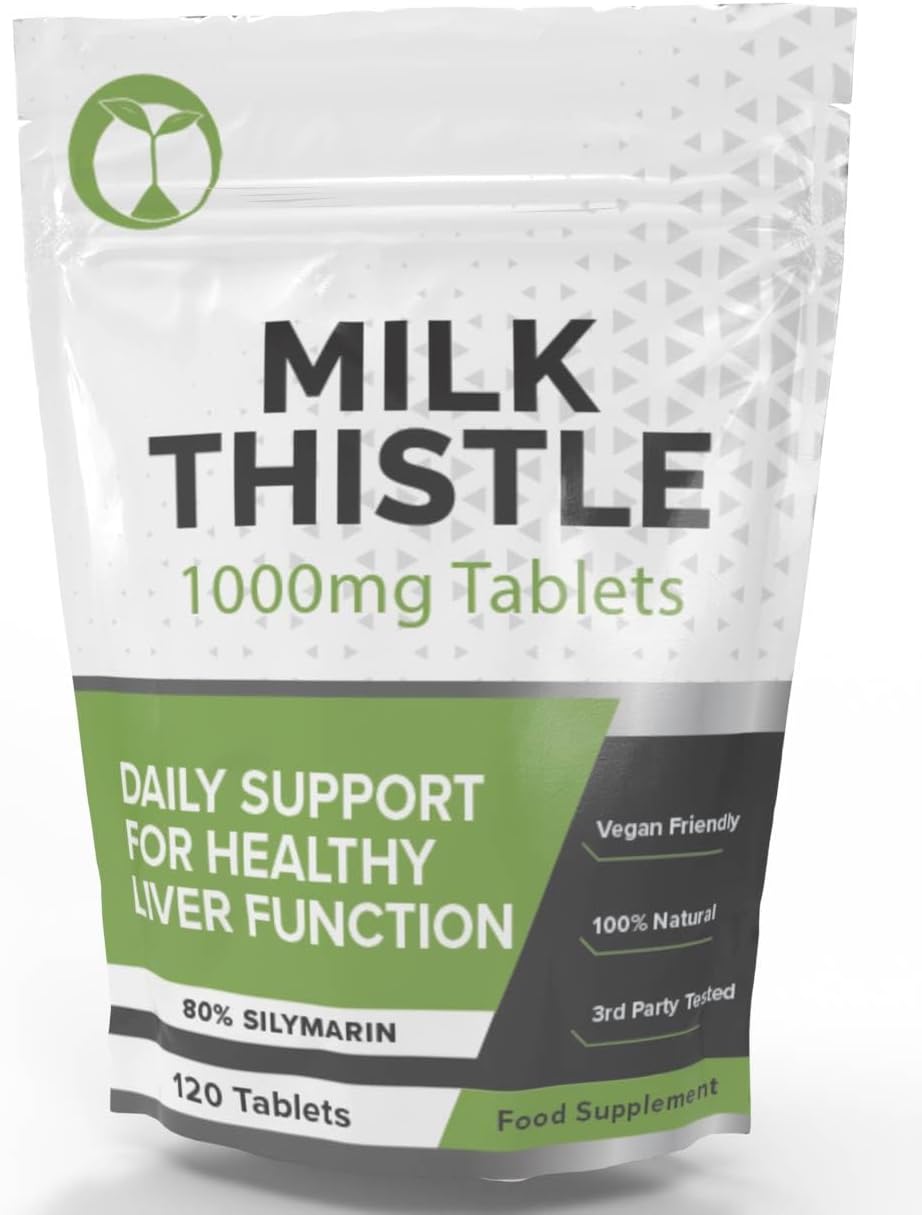 Milk Thistle Liver Tablets 80 Silymarin High Strength 1000mg Per