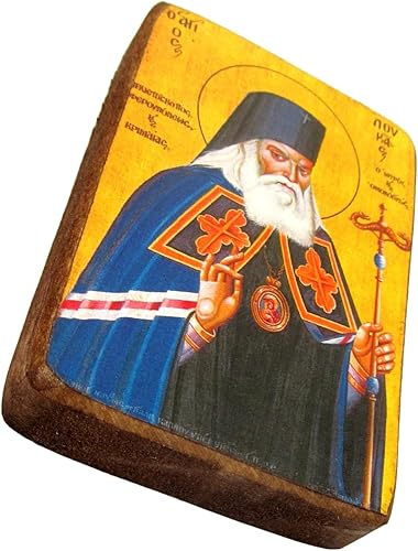 Miniatura 2 de Icono de madera griego ortodoxo cristiano de madera de San Lucas Lucas  A0