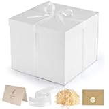 Donyang Gift Box, 12x12x10 inches Large White Gift Boxes for Presents with Lids, Birthday Box, Groomsman Proposal Box, for Wedding, Valentine's Day, Mother's Day, Halloween, Christmas Gift Packging
