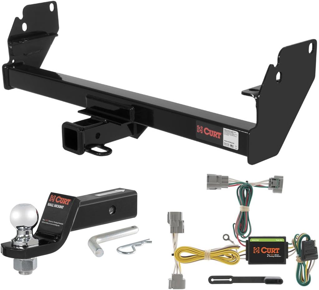 Curt Class 3 Trailer Hitch Tow Package with 2in Ball for 2005-2015 Toyota Tacoma