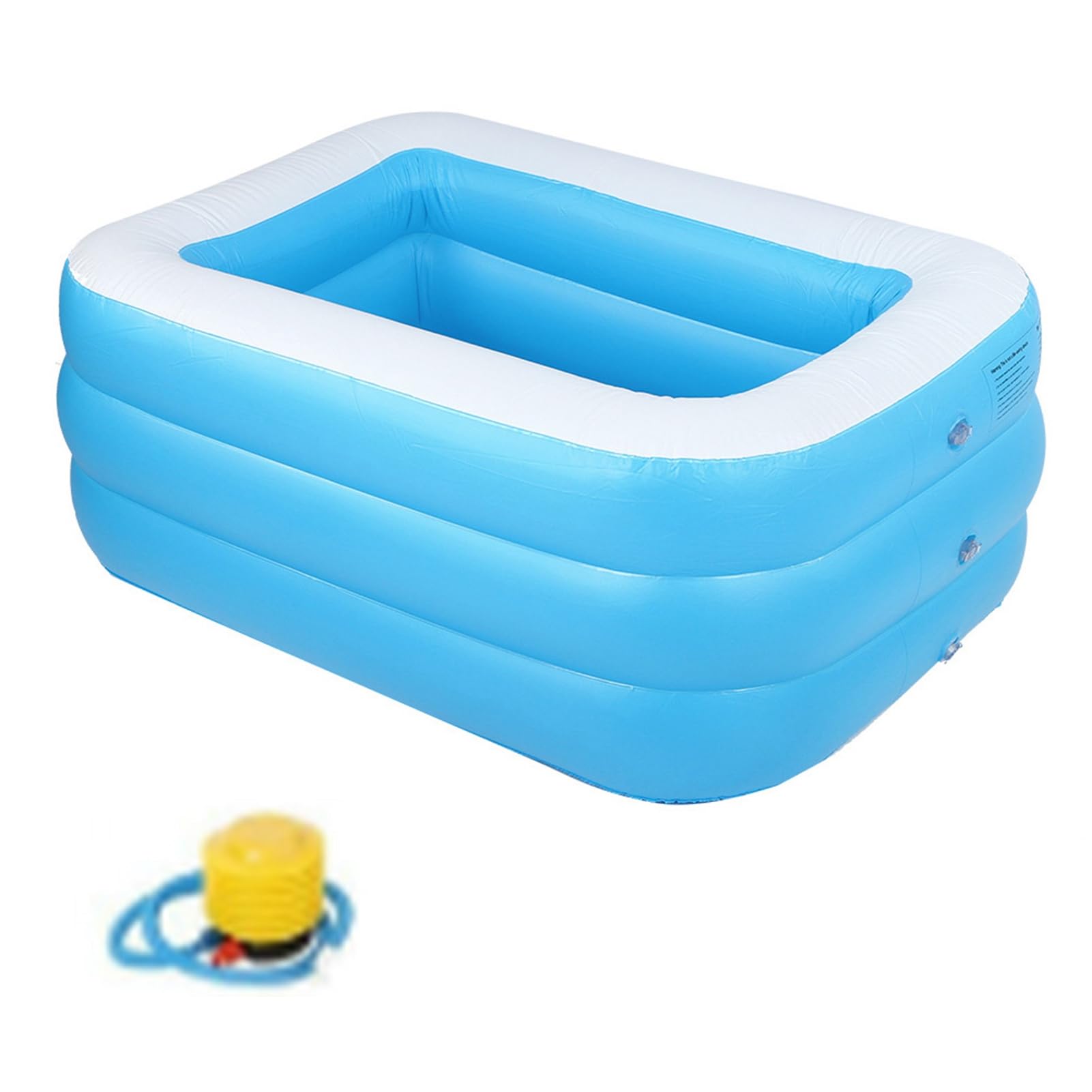 Large Inflatable Pool Square Swimming Pool Durable Thick PVC Material for Adults Outdoor Backyard Water Play Summer Fun (Blue)