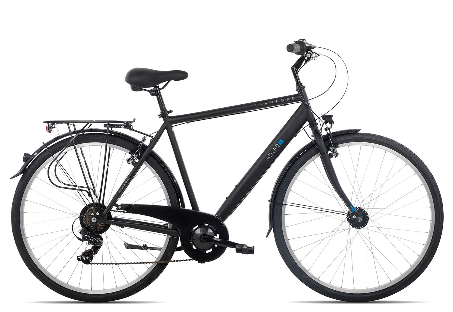 herrenfahrrad 28 zoll Adler Stanford 7-Gang Citybike mit robustem Stahlrahmen, Farbe:schwarz, Rahmengröße:55 cm, Laufradgröße:28 Zoll Sport & Freizeit Farbe:schwarz-türkis Optics So lange müssen Sie
