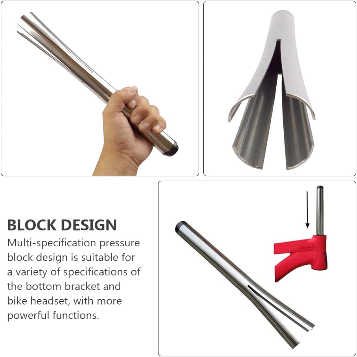 Mikinona Bike Bottom Bracket Press Tool and Headset Cup Installer Set, Sturdy Steel Bearing Press with Center Shaft for Bicycle Maintenance and Repair